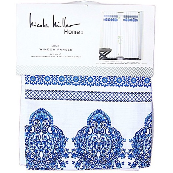 Nicole Miller Accents Iso Blue Paisley Medallion Curtains Poshmark
